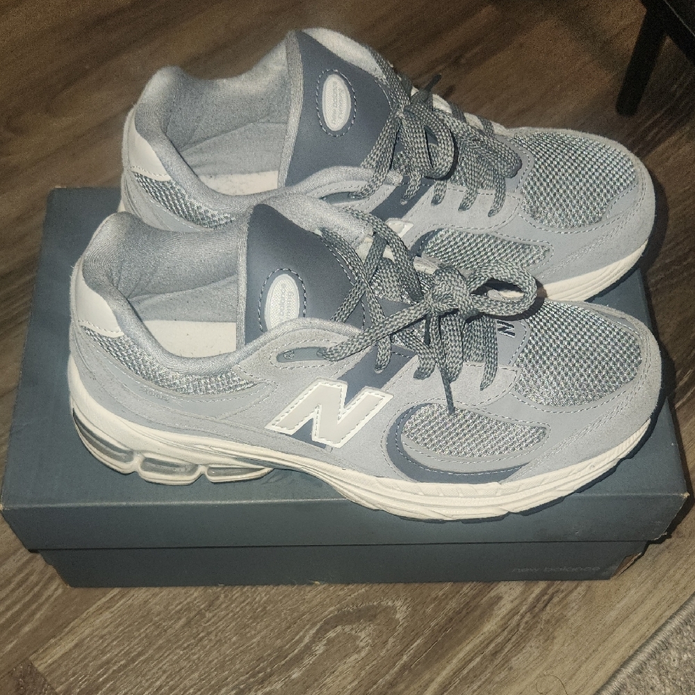 New Balance Kids Gray and White Sneakers